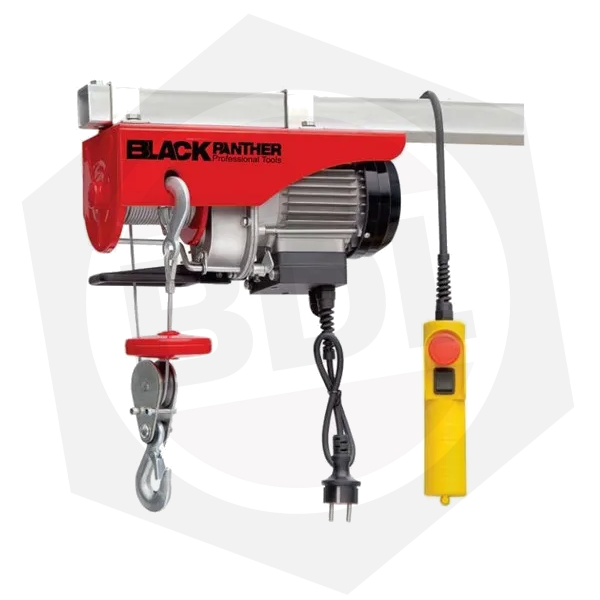 Aparejo Eléctrico con Cable Black Panther BP-AE1000 – 1000/500 Kg / 12 m