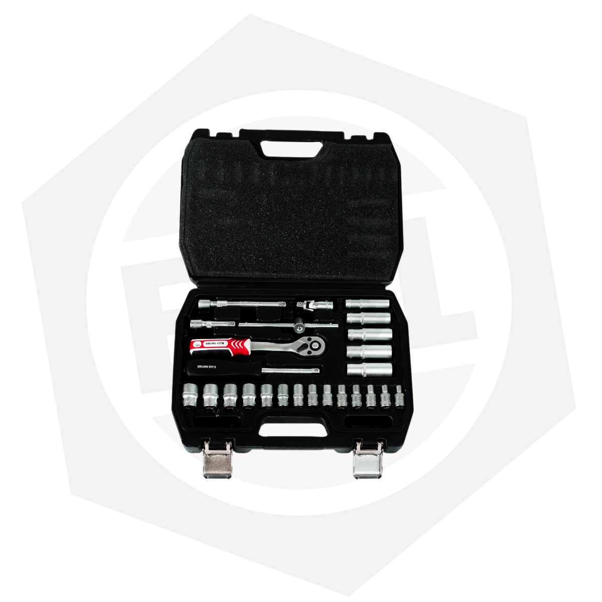 Juego de Bocallaves Black Panther BP-JT25PCS1/4 – 25 Piezas enc 1/4″.