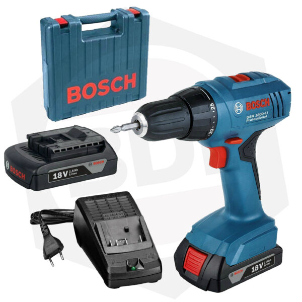 Taladro Atornillador Bosch GSR 1800-LI – 18 V / 2 Baterías