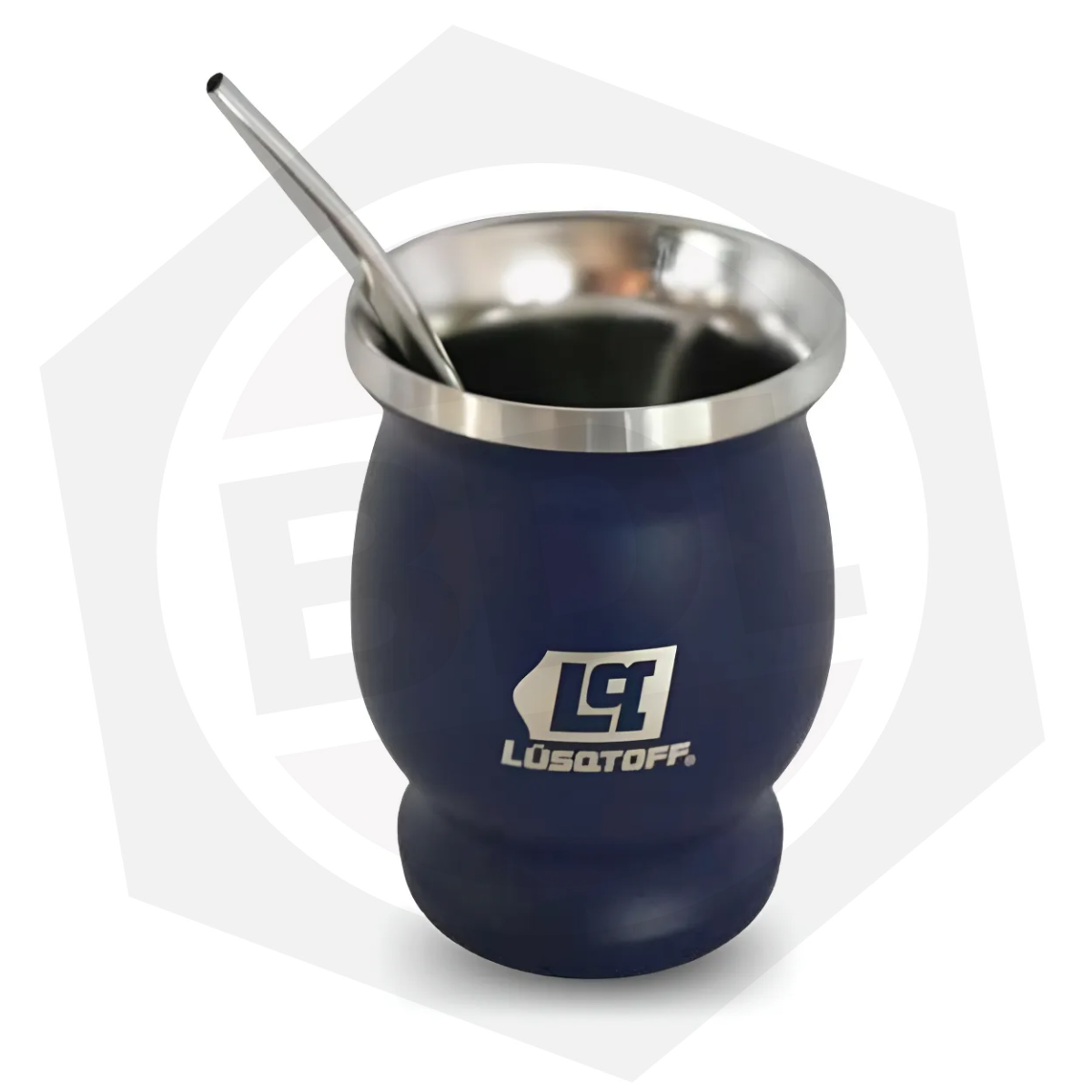 Mate Acero Inoxidable Lusqtoff MATLA-8B Con Bombilla Azul – 300ML.