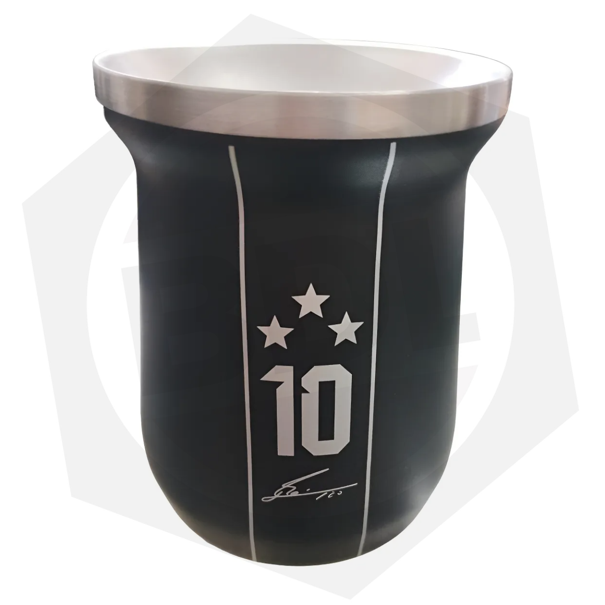 Mate Acero Inoxidable Lusqtoff MATLN-9 3 Estrellas Negro. 300ML