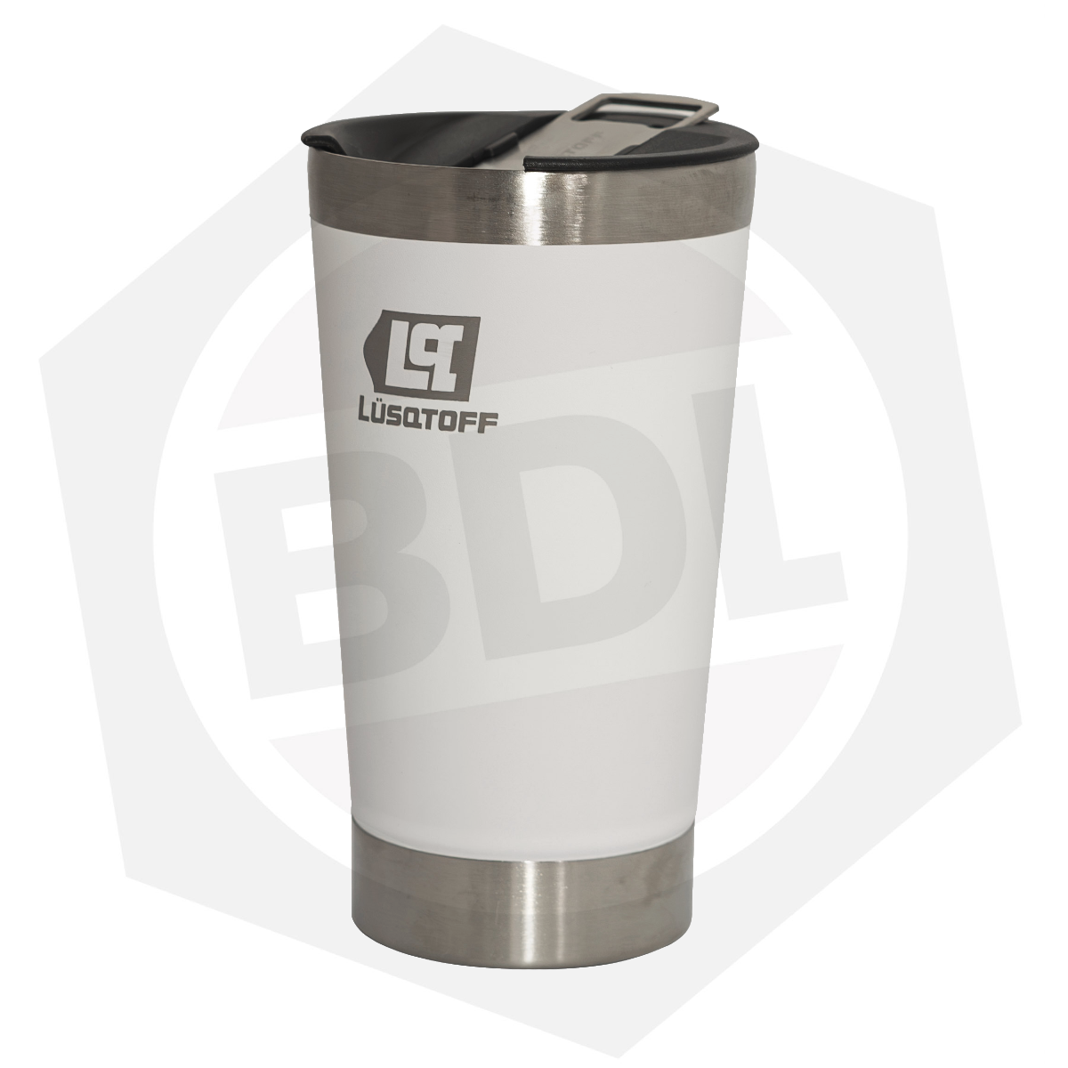 Vaso Termico Acero Inoxidable Lusqtoff C/Tapa 530 ML- Blanco.