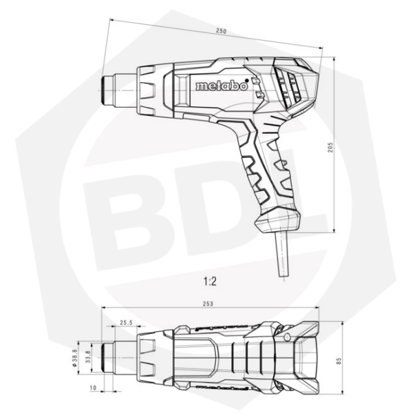 Pistola de Calor Metabo HG 16-500 – 1600 W