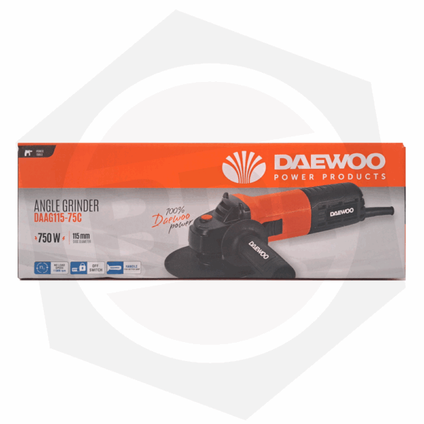 Amoladora Angular Daewoo DAAG115-75C – 115 mm / 750 W