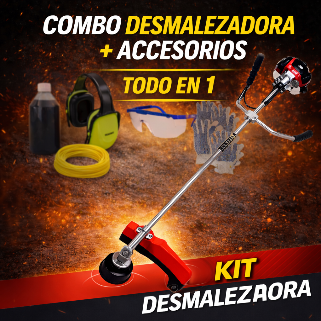 Combo – Desmalezadora Arrow Caño Recto CG520B – 52 cc / 2 HP + Accesorios