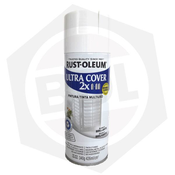 Pintura en Aerosol Brillante Ultra Cover 2X Rust-Oleum – BLANCO