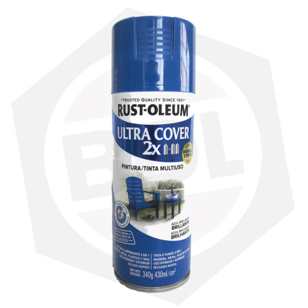 Pintura en Aerosol Brillante Ultra Cover 2X Rust-Oleum – AZUL INTENSO