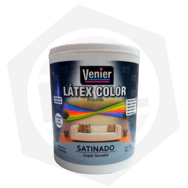 Látex Color Premiun Interior / Exterior Super Lavable Satinado Venier – TURQUESA LIBERADOR