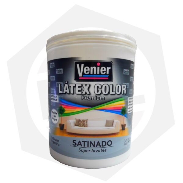 Látex Color Premiun Interior / Exterior Super Lavable Satinado Venier – BLANCO PERLA