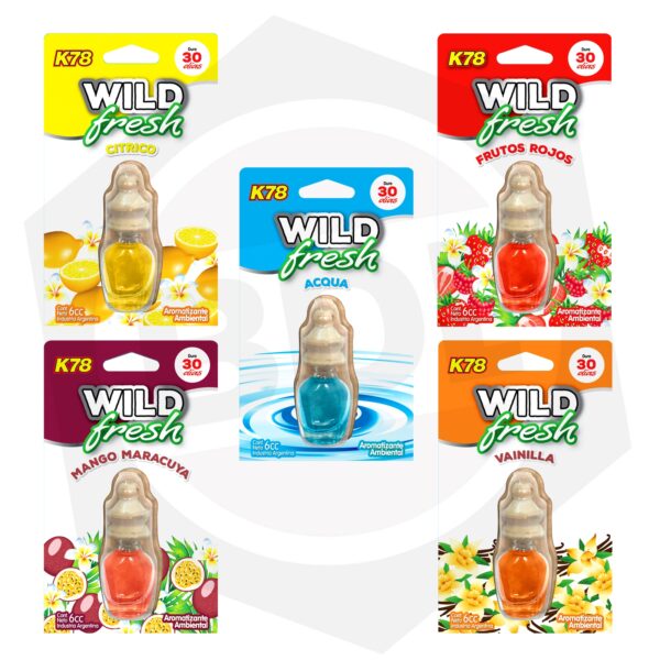 Aromatizantes para Autos K78 Wild Fresh 107 – 6 cc / Aromas Varios