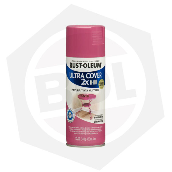 Pintura en Aerosol Brillante Ultra Cover 2X Rust-Oleum – ROSA INTENSO