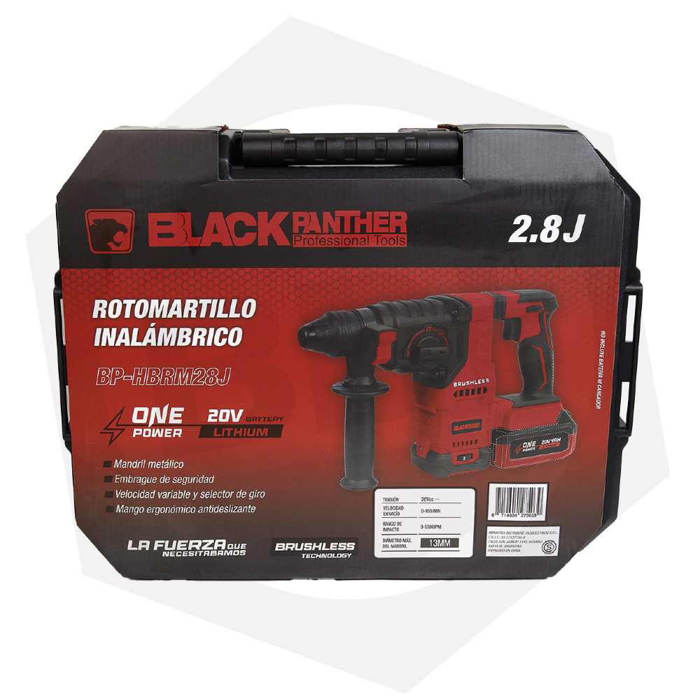 Rotomartillo Inalámbrico Black Panther BP-HBRM28J BRUSHLESS – 26 MM / 2.8 J