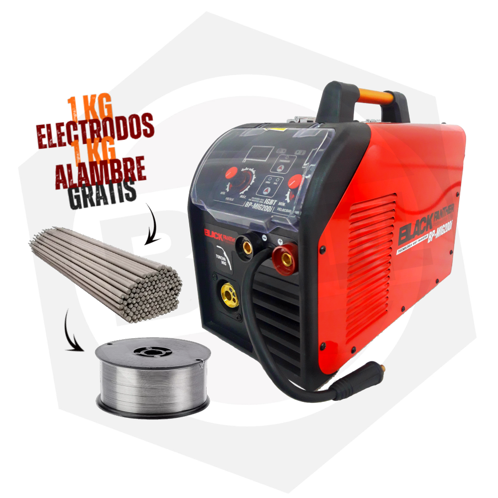 Soldadora Dual MMA/MIG Inverter Black Panther BP-MIG200I – 175 Amp + ALAMBRE Y ELECTRODOS GRATIS!