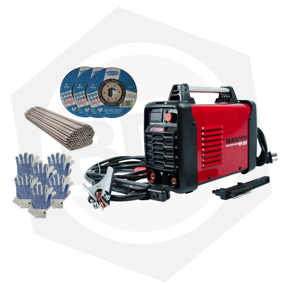 Combo – Soldadora Inverter MMA Black Panther BP250I – 250 Amp + Accesorios