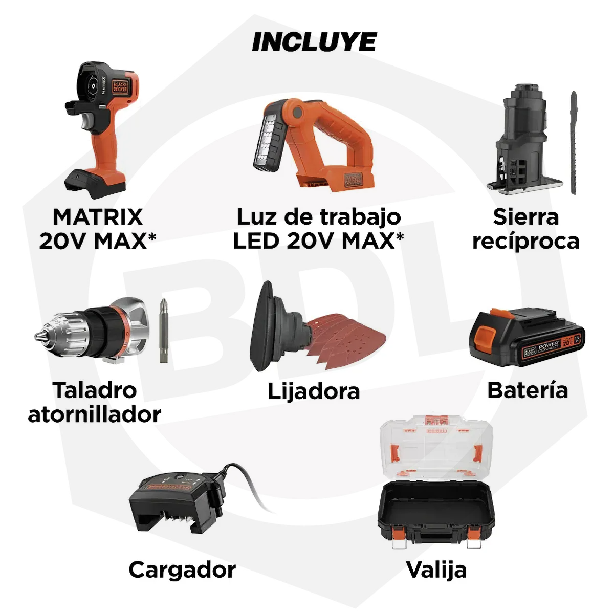 Kit Matrix Multiherramienta Black&Decker Mtx20k4 – 20v 4 Piezas.