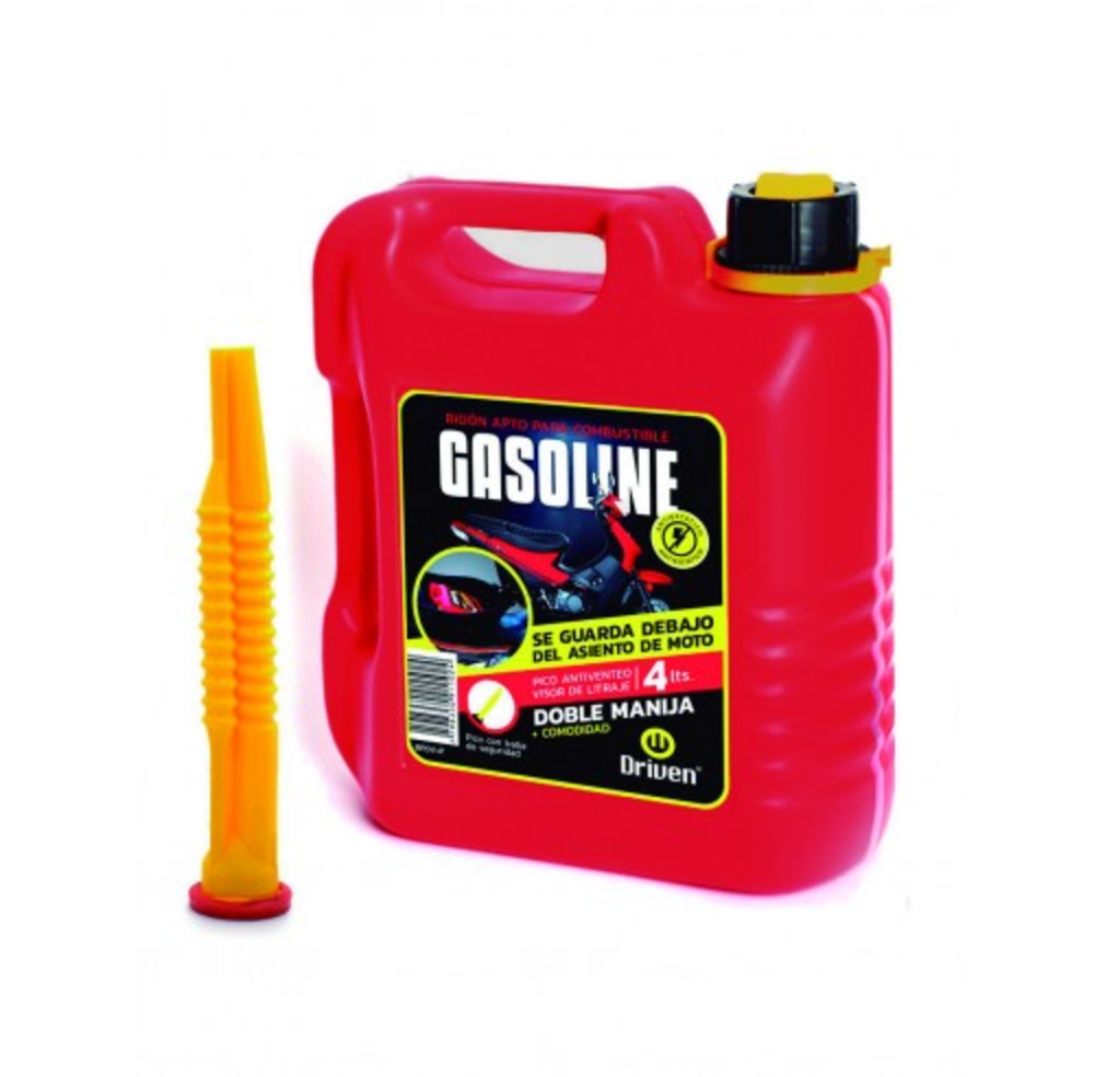 Bidón para Combustible Profesional Driven Extra Chato – 4 LTS / Rojo