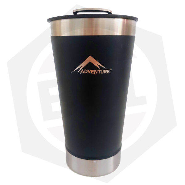 OFERTA – 10% DE DESCUENTO – Vaso Térmico con Destapador Adventure – NEGRO / 473 cc