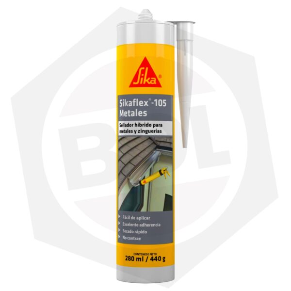 Adhesivo Sellador Sikaflex 105 Metales – 280 ml / GRIS