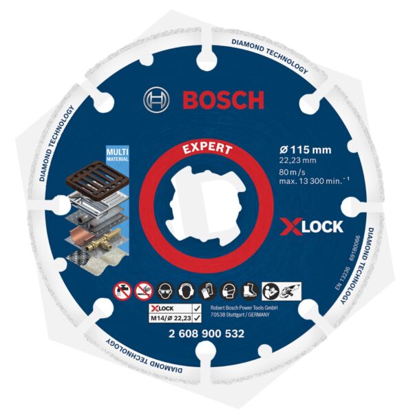 Disco de Corte Diamantado Segmentado para Metal Bosch EXPERT XLOCK – 115 mm