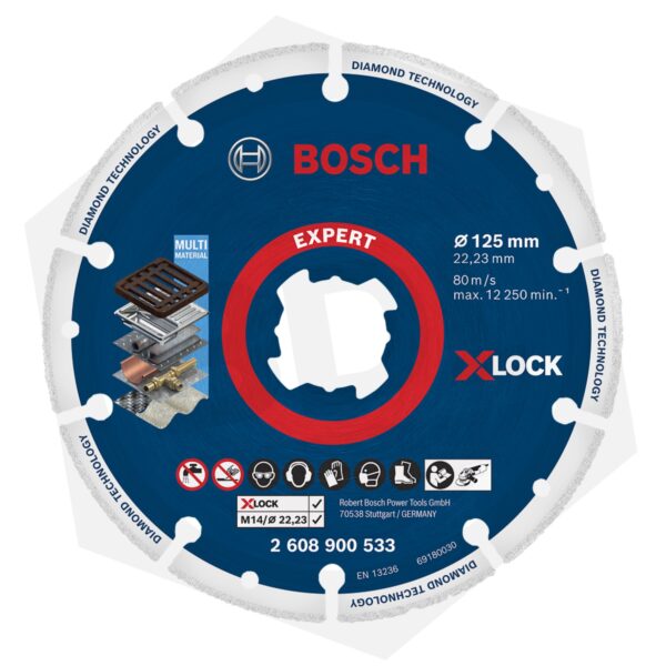 Disco de Corte Diamantado Segmentado para Metal Bosch EXPERT XLOCK – 125 mm